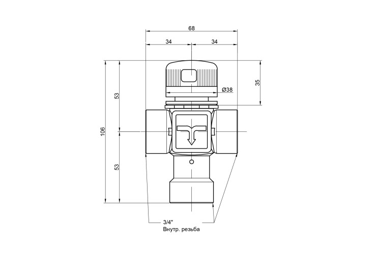 Смеситель термостатический Icma 3/4" №149 SD00013000 Смеситель термостатический Icma 3/4" №149 SD00013000
