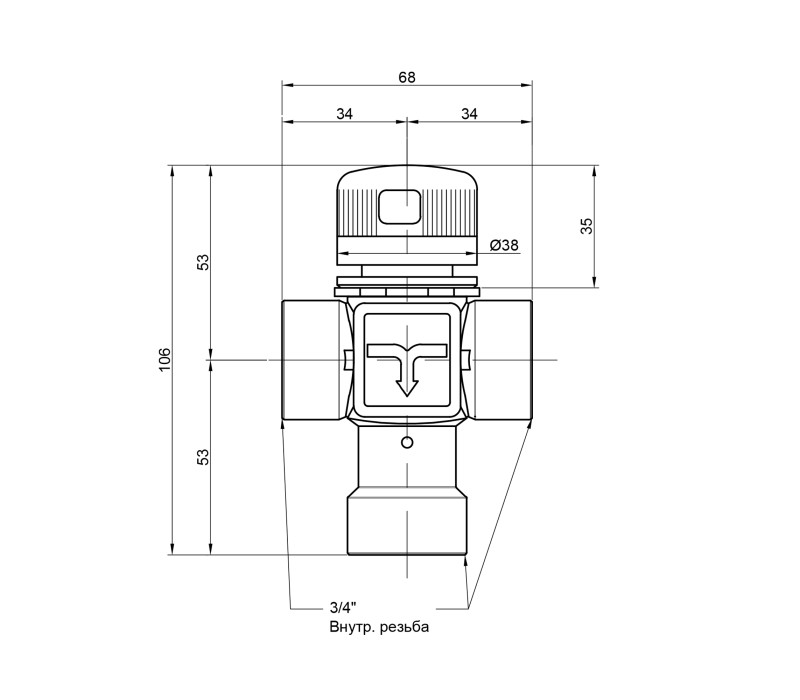 Смеситель термостатический Icma 3/4" №149 SD00013000 Смеситель термостатический Icma 3/4" №149 SD00013000