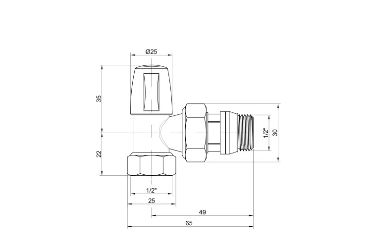 Кран радиаторный Icma 1/2" с антипротечкой угловой без ручки №805+940 SD00017976 Кран радиаторный Icma 1/2" с антипротечкой угловой без ручки №805+940 SD00017976
