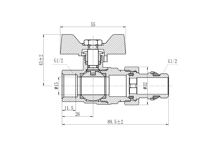 Кран шаровой "Американка" SD Forte 1/2" с антипротечкой прямой SF222W15 SD00017971 Кран шаровой "Американка" SD Forte 1/2" с антипротечкой прямой SF222W15 SD00017971