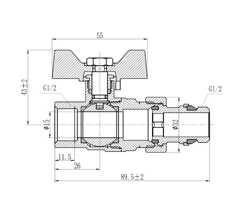 Кран кульовий "Американка" SD Forte 1/2" з антипротіканням прямий SF222W15 SD00017971 Кран кульовий "Американка" SD Forte 1/2" з антипротіканням прямий SF222W15 SD00017971