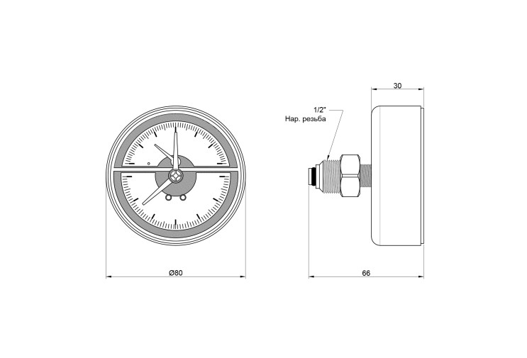 Термоманометр Icma 1/2" 0-10 бар, заднее подключение №259 SD00020439 Термоманометр Icma 1/2" 0-10 бар, заднее подключение №259 SD00020439