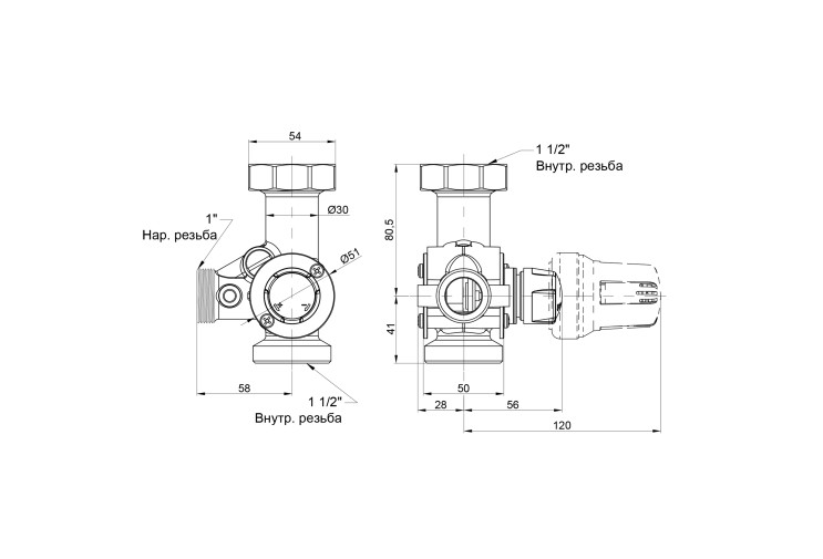Смесительный трехходовой узел Icma 1" 1/2 фиксированной регулировки №783 SD00020635 Смесительный трехходовой узел Icma 1" 1/2 фиксированной регулировки №783 SD00020635