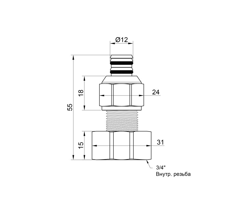 Переходник обжимной Icma 16х3/4" ВР №532 SD00020721