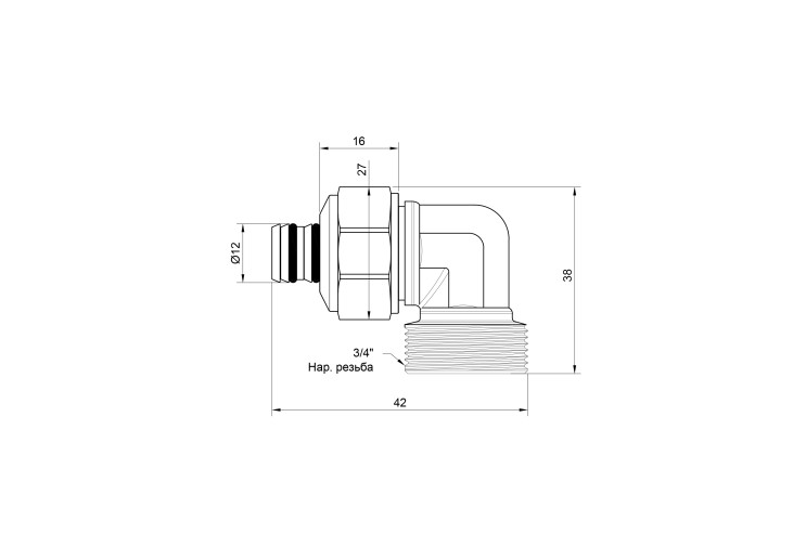 Кутик обтискний Icma 20х3/4" ЗР №544 SD00020728 Кутик обтискний Icma 20х3/4" ЗР №544 SD00020728