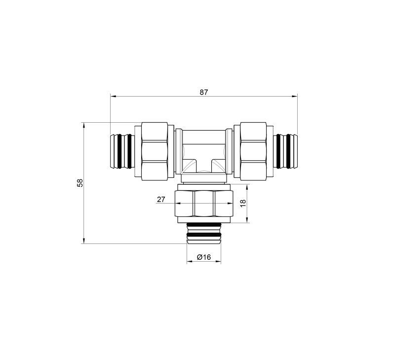 Тройник обжимной Icma 20 №546 SD00020734 Тройник обжимной Icma 20 №546 SD00020734