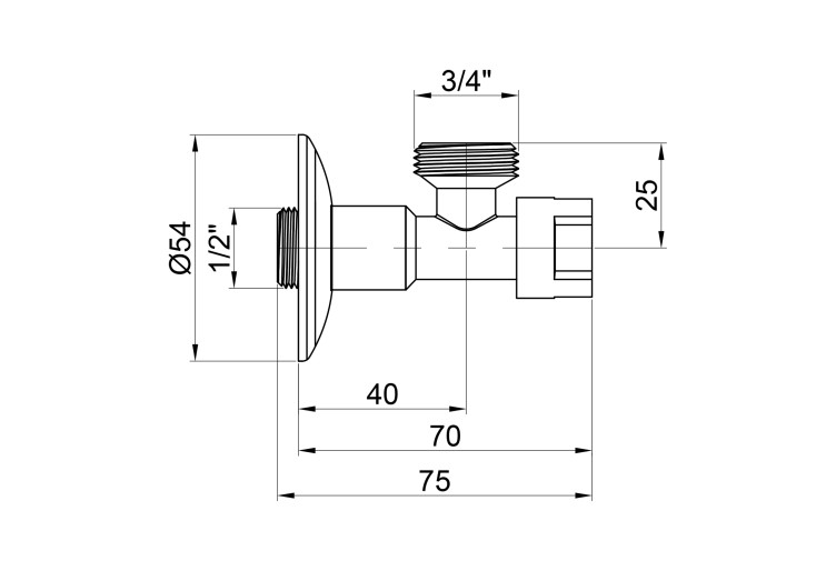 Кран приладовий буксовий Icma 1/2" х3/4" кутовий №519 SD00020745