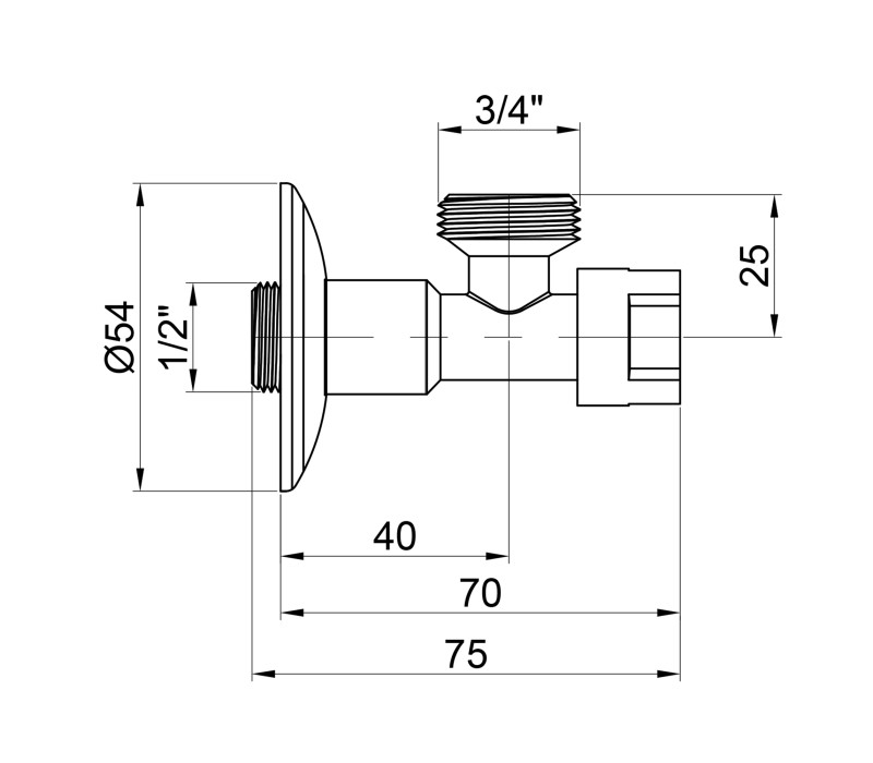 Кран приладовий буксовий Icma 1/2" х3/4" кутовий №519 SD00020745