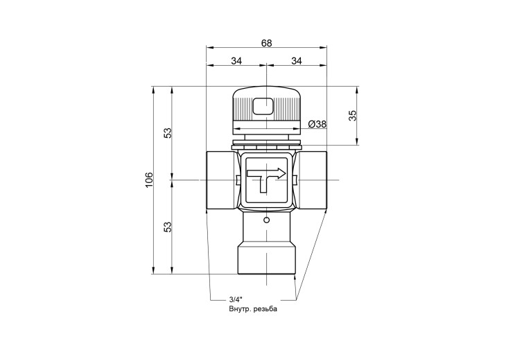 Смеситель термостатический Icma 3/4" №143 SD00020795 Смеситель термостатический Icma 3/4" №143 SD00020795