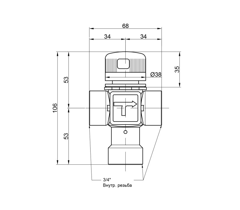 Смеситель термостатический Icma 3/4" №143 SD00020795