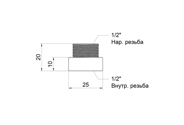 Удлинитель Icma 10х1/2" №19 SD00020805 Удлинитель Icma 10х1/2" №19 SD00020805