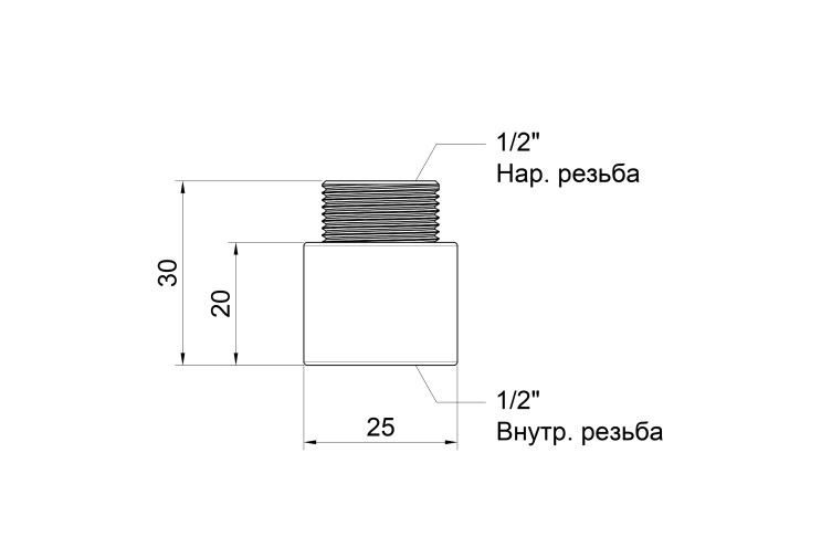 Удлинитель Icma 20х1/2" №19 SD00020807 Удлинитель Icma 20х1/2" №19 SD00020807
