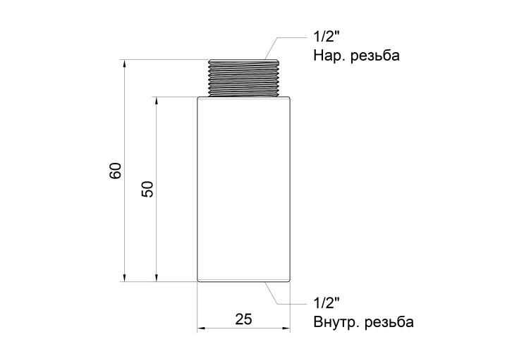 Удлинитель Icma 50х1/2" №19 SD00020811 Удлинитель Icma 50х1/2" №19 SD00020811