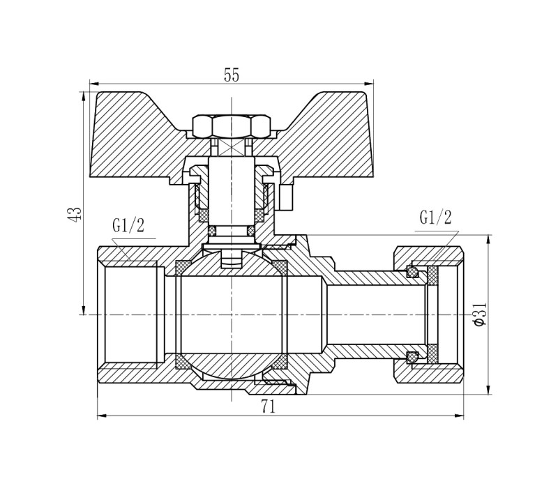 Кран кульовий з накидною гайкою SD Forte 1/2"х ВР для води прямий SF260W15 SD00021092 Кран кульовий з накидною гайкою SD Forte 1/2"х ВР для води прямий SF260W15 SD00021092