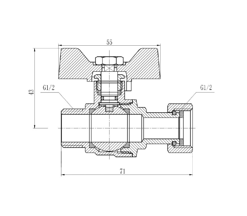 Кран кульовий з накидною гайкою SD Forte 1/2" ВЗ для води прямий SF261W15 SD00021094 Кран кульовий з накидною гайкою SD Forte 1/2" ВЗ для води прямий SF261W15 SD00021094