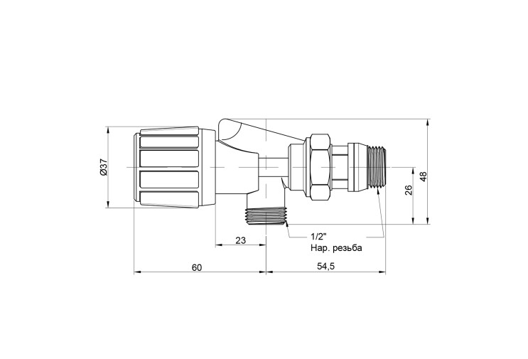 Вентиль двухугловой Icma 1/2" НР №869 SD00021108 Вентиль двухугловой Icma 1/2" НР №869 SD00021108