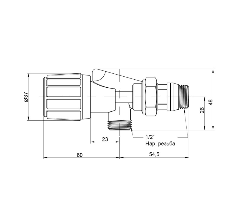 Вентиль двухугловой Icma 1/2" НР №869 SD00021108 Вентиль двухугловой Icma 1/2" НР №869 SD00021108