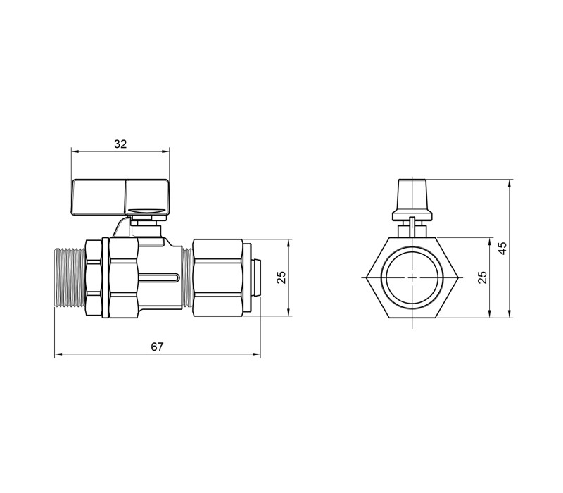 Кран шаровой обжимной SD Forte 16х1/2" НР SF262W15 SD00021115
