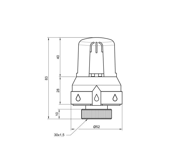 Термоголовка Icma 30х1,5 №988 SD00021124 Термоголовка Icma 30х1,5 №988 SD00021124