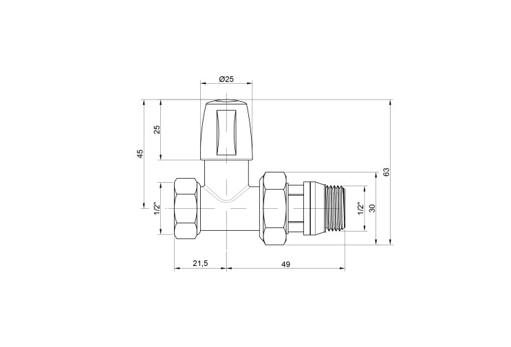 Кран радиаторный Icma 1/2" с антипротечкой прямой без ручки №815+940 SD00021130 Кран радиаторный Icma 1/2" с антипротечкой прямой без ручки №815+940 SD00021130