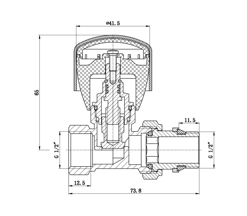 Кран радіаторний SD Forte Powerful 1/2" ВЗ з антипротіканням прямий SF230W15 SF230W15 SD00021135