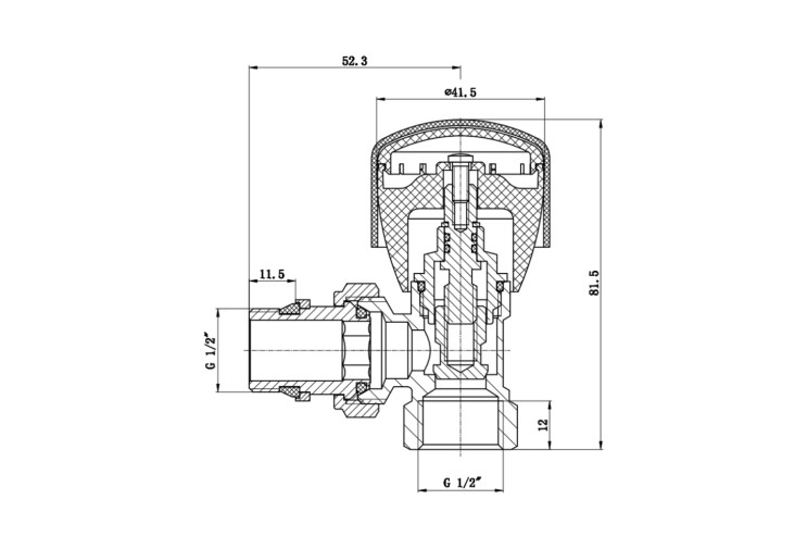 Кран радиаторный SD Forte Powerful 1/2" с антипротечкой угловой SF232W15 SD00021137