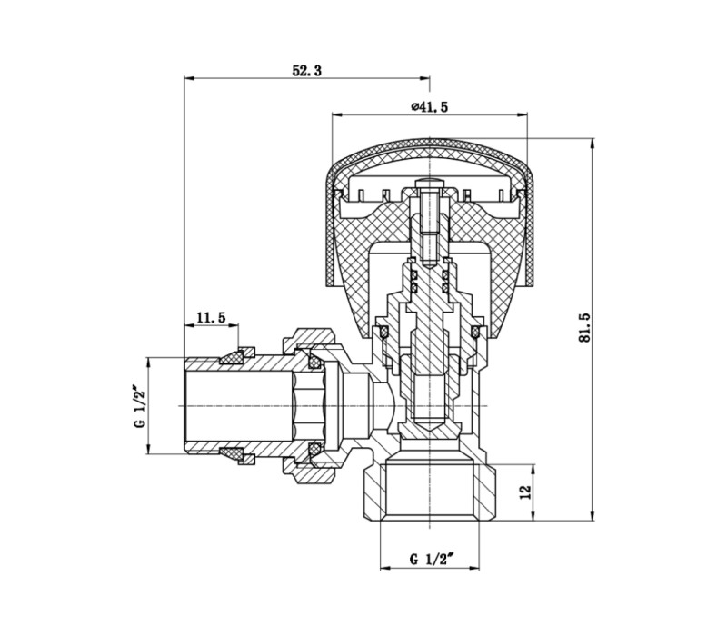 Кран радіаторний SD Forte Powerful 1/2" з антипротіканням кутовий SF232W15 SD00021137