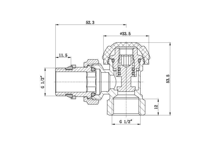 Кран радиаторный SD Forte Powerful 1/2" с антипротечкой угловой SF233W15 SD00021138 Кран радиаторный SD Forte Powerful 1/2" с антипротечкой угловой SF233W15 SD00021138