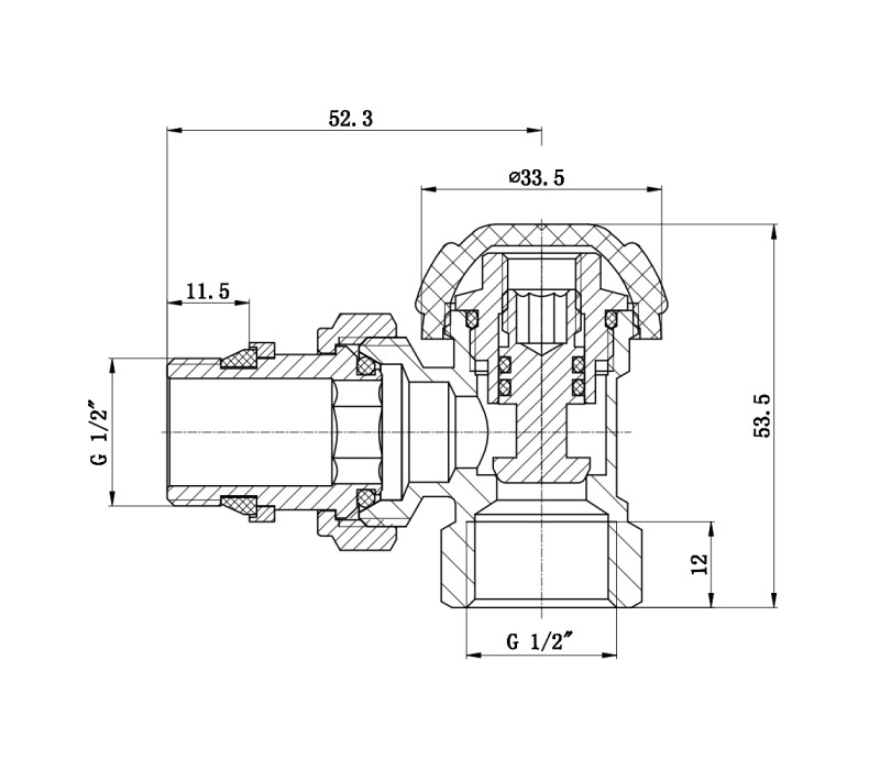Кран радіаторний SD Forte Powerful 1/2" з антипротіканням кутовий SF233W15 SD00021138