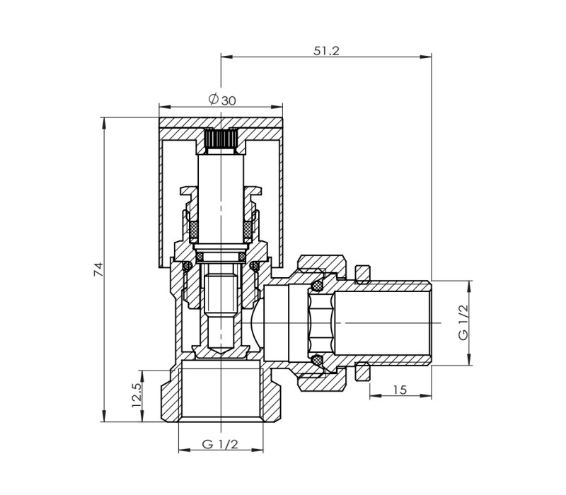 Кран радиаторный SD Forte 1/2" угловой хром SF234W15 SD00021139 Кран радиаторный SD Forte 1/2" угловой хром SF234W15 SD00021139