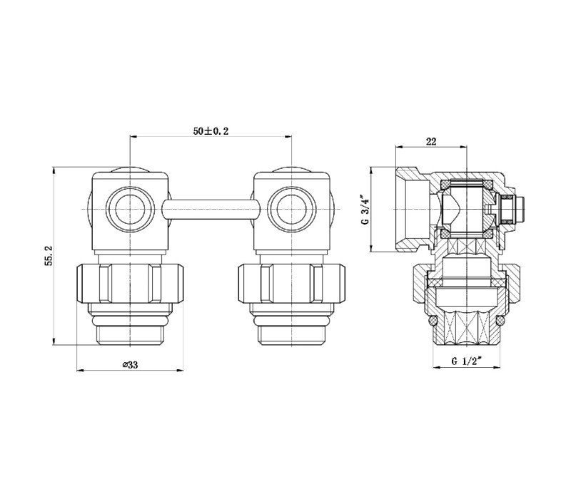 Кран кульовий SD Forte 3/4"х1/2" для радіатора нижній кутовий SF250W15 SD00021147 Кран кульовий SD Forte 3/4"х1/2" для радіатора нижній кутовий SF250W15 SD00021147