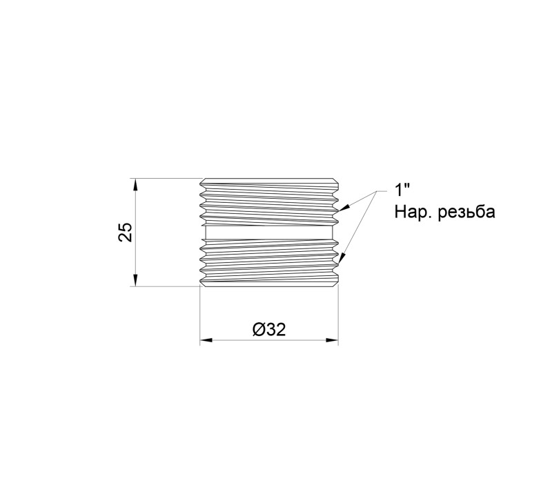 Ниппель радиаторный SD Plus 1" НР SD193W25 SD00021313 Ниппель радиаторный SD Plus 1" НР SD193W25 SD00021313