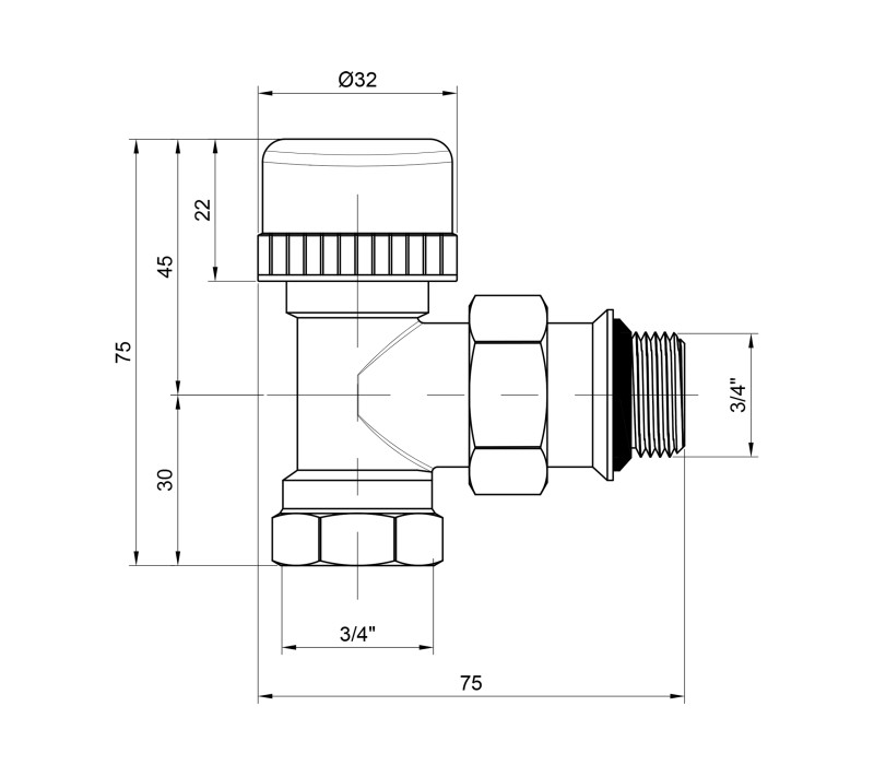 Кран термостатический SD Plus 3/4" ВН с антипротечкой для радиатора угловой SD350W20 SD00021318 Кран термостатический SD Plus 3/4" ВН с антипротечкой для радиатора угловой SD350W20 SD00021318