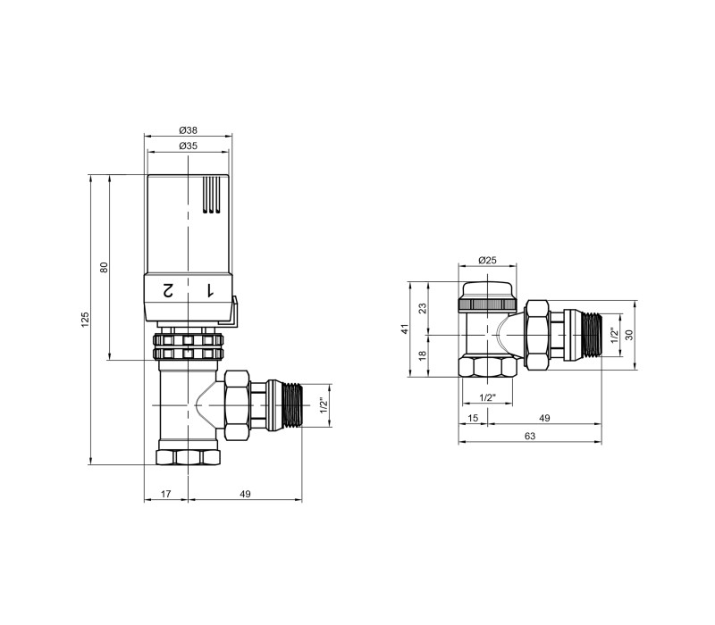 Комплект термостатичний SD Plus 1/2" для радіатора кутовий SD352W15 SD00021320 Комплект термостатичний SD Plus 1/2" для радіатора кутовий SD352W15 SD00021320