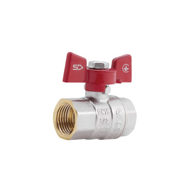 Кран шаровой SD Plus 1/2" ВР для воды (бабочка) SD602NW15PN40