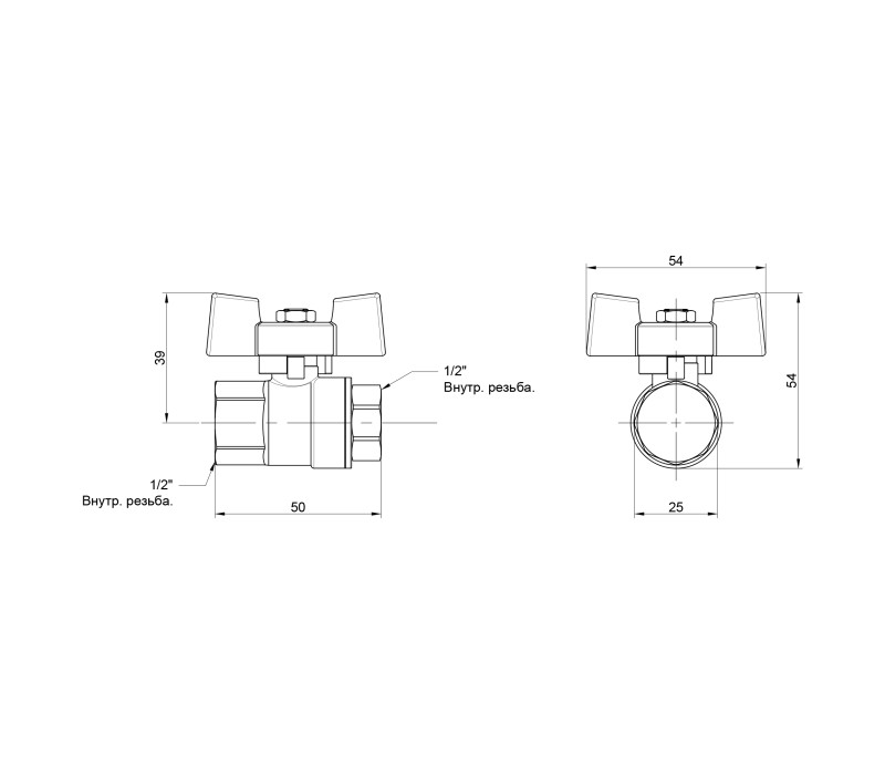 Кран шаровой SD Plus 1/2" ВР для воды (бабочка) SD602NW15PN40 SD00021323 Кран шаровой SD Plus 1/2" ВР для воды (бабочка) SD602NW15PN40 SD00021323