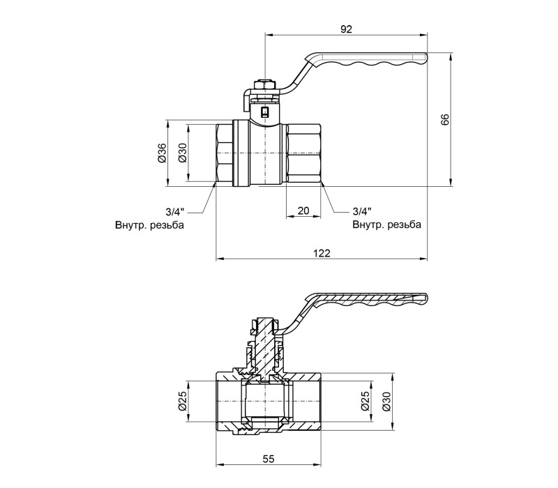Кран кульовий SD Plus 3/4" ВР для води (важіль) SD600NW20PN40 SD00021327 Кран кульовий SD Plus 3/4" ВР для води (важіль) SD600NW20PN40 SD00021327