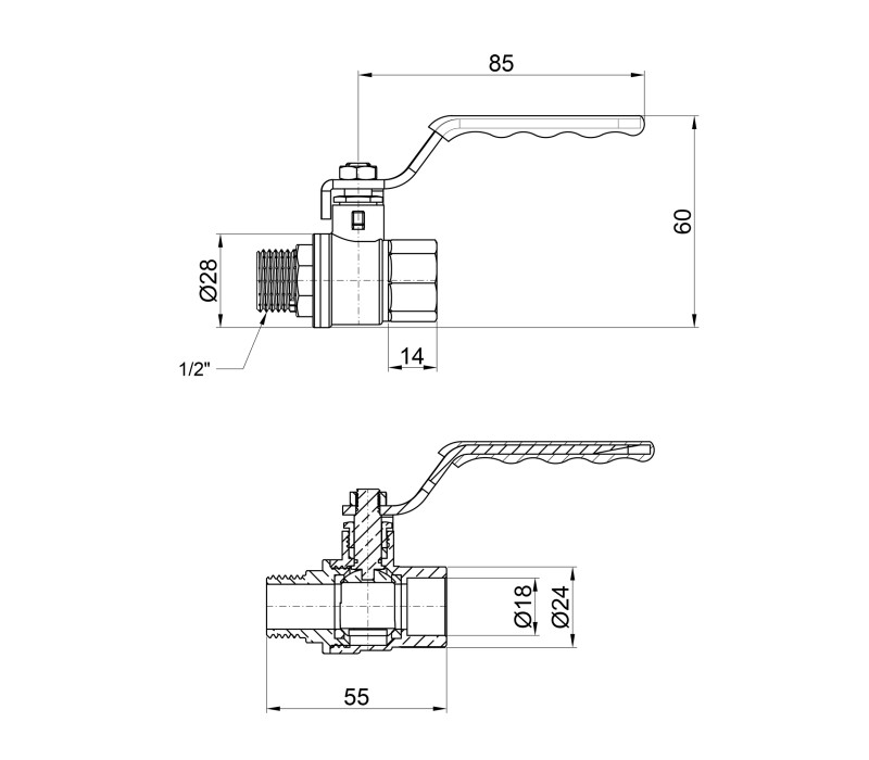 Кран шаровой SD Plus 1/2" ВН для воды (рычаг) SD605NW15PN40 SD00021335 Кран шаровой SD Plus 1/2" ВН для воды (рычаг) SD605NW15PN40 SD00021335