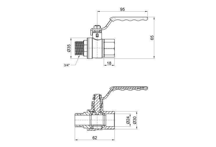 Кран шаровой SD Plus 3/4" ВН для воды (рычаг) SD605NW20PN40 SD00021336 Кран шаровой SD Plus 3/4" ВН для воды (рычаг) SD605NW20PN40 SD00021336