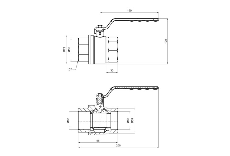 Кран шаровой SD Plus 2" ВР для газа (рычаг) SD600NG50PN40 SD00021346 Кран шаровой SD Plus 2" ВР для газа (рычаг) SD600NG50PN40 SD00021346