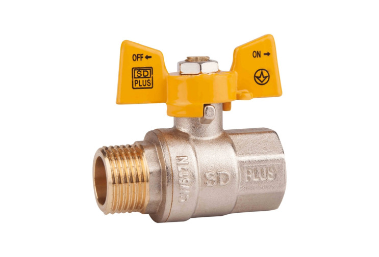 Кран шаровой SD Plus 3/4" ВН для газа (бабочка) SD607NG20PN40 SD00021348