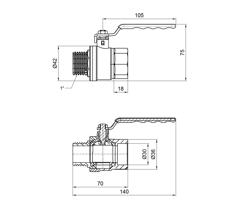 Кран шаровой SD Plus 1" ВН для газа (рычаг) SD605NG25PN40 SD00021351 Кран шаровой SD Plus 1" ВН для газа (рычаг) SD605NG25PN40 SD00021351