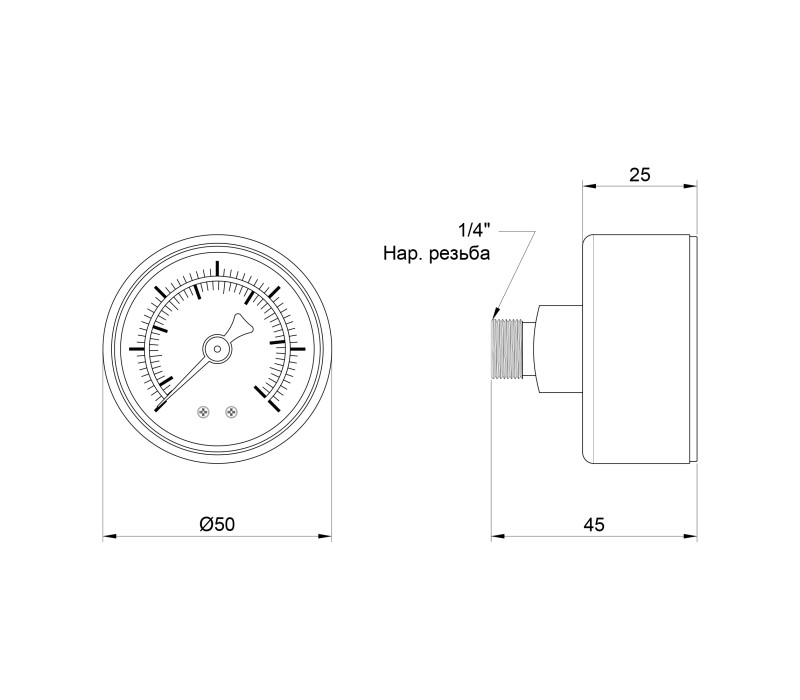 Манометр SD Plus 6 бар 1/4" , заднє підмикання SD1716B SD00021359 Манометр SD Plus 6 бар 1/4" , заднє підмикання SD1716B SD00021359