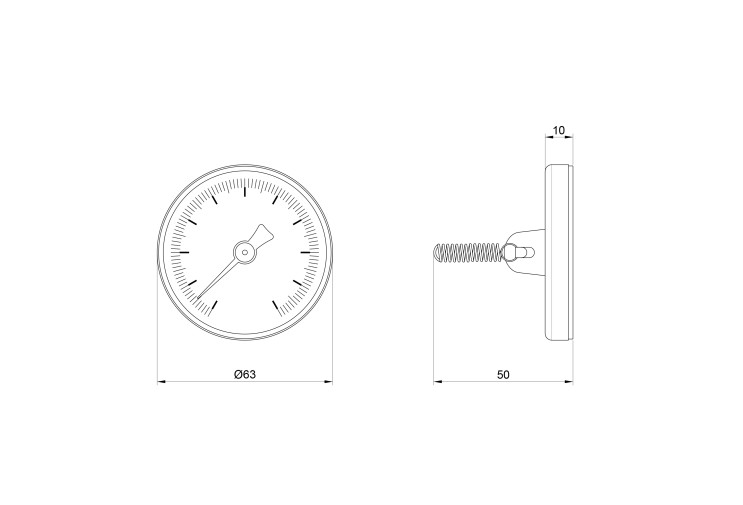 Термометр SD Plus 120ºC 63 мм накладний SD175 SD00021367