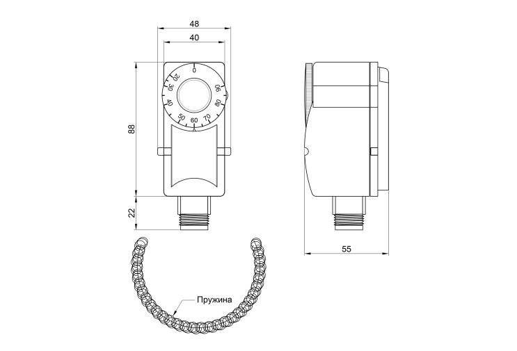 Термостат SD Plus накладний з пружиною SD349 SD00021417