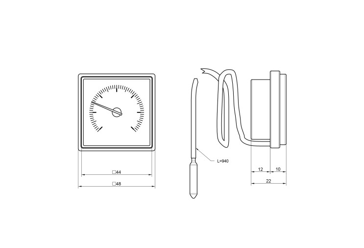 Термометр капілярнийSD Plus 48х48 мм SD176 SD00021428