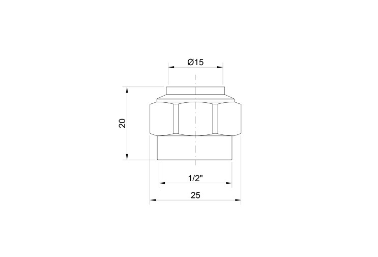 Наконечник Icma 1/2" для мідної труби 15 мм №90 SD00021732