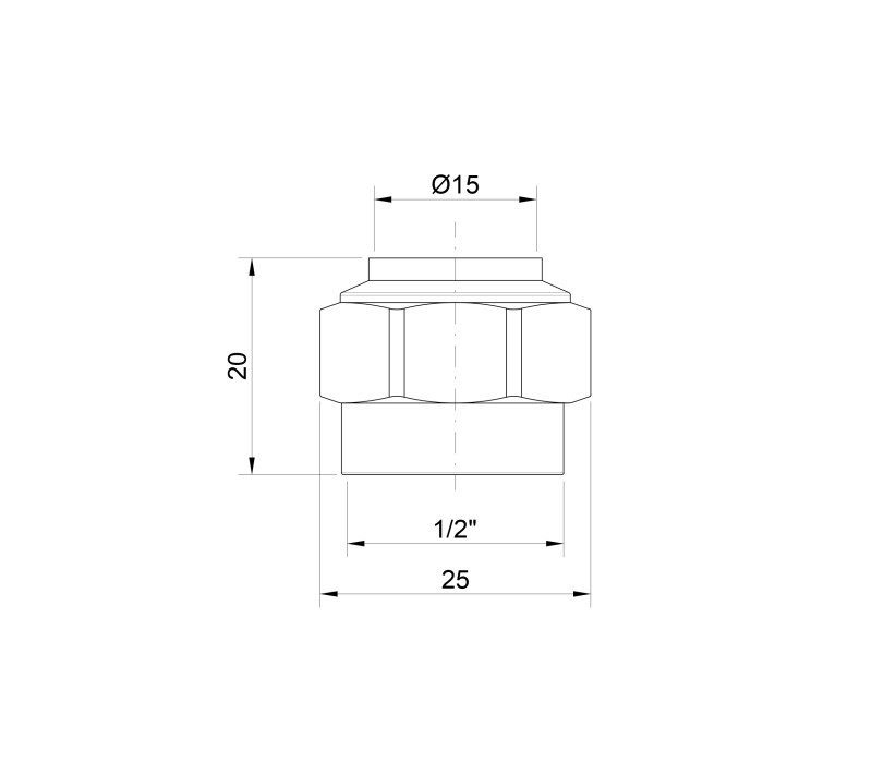 Наконечник Icma 1/2" для медной трубы 15 мм №90 SD00021732