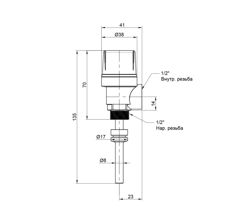 Предохранительный клапан температуры и давления Icma 1/2" №266 SD00022002