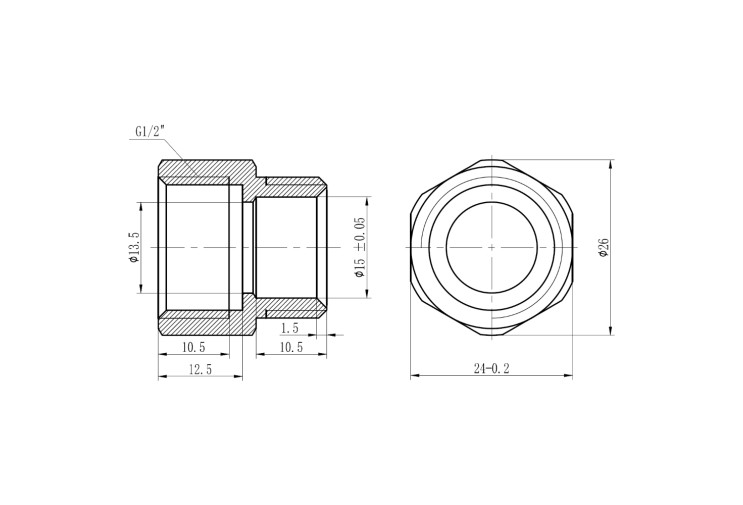 Муфта обжимная SD Forte 16х1/2" В SF171W1615 SD00022049 Муфта обжимная SD Forte 16х1/2" В SF171W1615 SD00022049